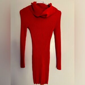 Red sweater dress